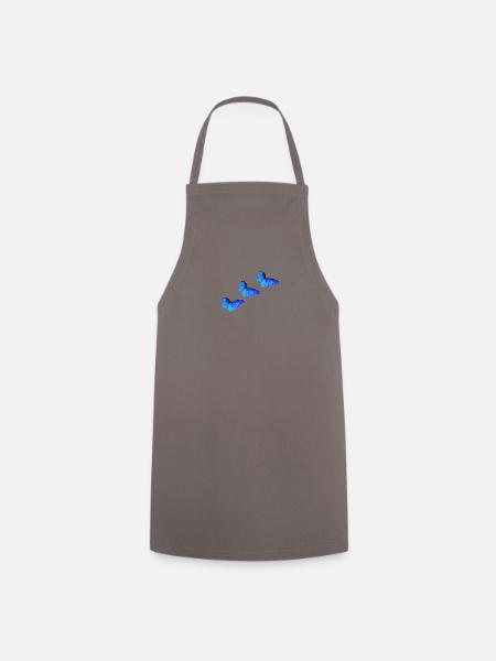 Butterfly blue - Cooking Apron - grey