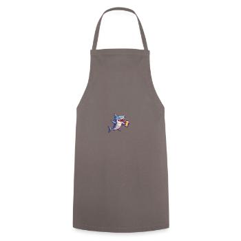 Shark Beer Pixel - Cooking Apron - grey - Front - AI Model Male 185 dark (185cm)