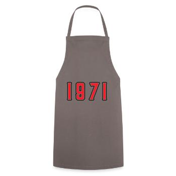 1971 year birthday - Cooking Apron - grey - Front - AI Model Male 185 dark (185cm)