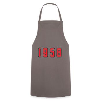 1958 year birthday - Cooking Apron - grey - Front - AI Model Male 185 dark (185cm)