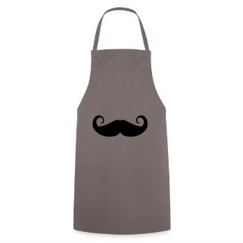Symbole de moustache - Tablier de cuisine - gris - Devant - AI Model Male 185 dark (185cm)