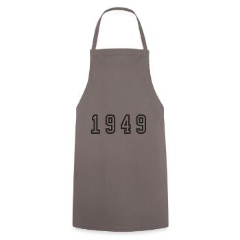 Numéro de l’année 1949 - Tablier de cuisine - gris - Devant - AI Model Male 185 dark (185cm)