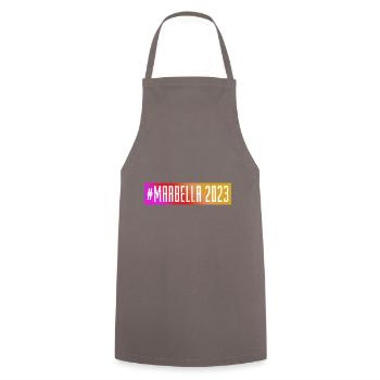 Marbella 2023 - Cooking Apron - grey - Front - AI Model Male 185 dark (185cm)