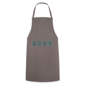 Numéro de l’année 2027 - Tablier de cuisine - gris - Devant - AI Model Male 185 dark (185cm)