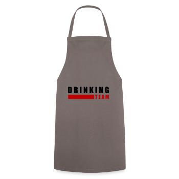 drinking team - Kochschürze - Grau - Vorne - AI Model Male 185 dark (185cm)