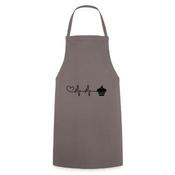 Muffin Pulse Heart Love - Tablier de cuisine - gris - Devant - AI Model Male 185 dark (185cm)