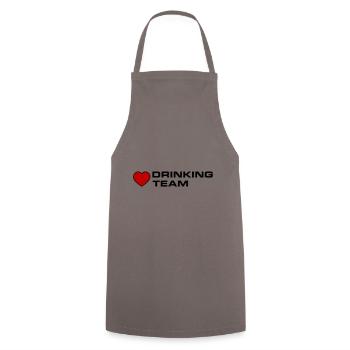 Drinking Team Herz - Kochschürze - Grau - Vorne - AI Model Male 185 dark (185cm)