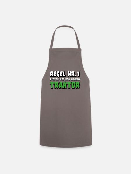 Traktor Landwirt Bauer Trecker lustiger Spruch - Kochschürze - Grau