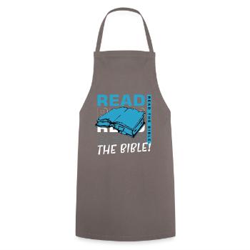 Lire la Bible Foi Christianisme Foi Dieu - Tablier de cuisine - gris - Devant - AI Model Male 185 dark (185cm)