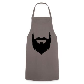 Symbole de barbe - Tablier de cuisine - gris - Devant - AI Model Male 185 dark (185cm)