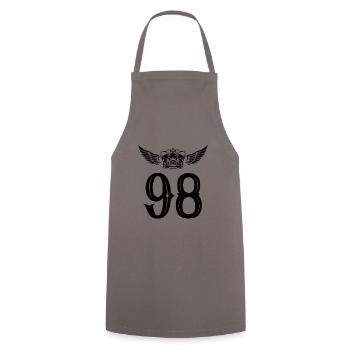 98 Number crown - Cooking Apron - grey - Front - AI Model Male 185 dark (185cm)