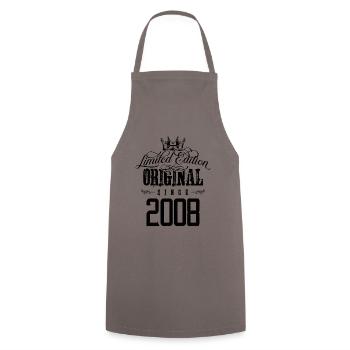 2008 limited edition - Cooking Apron - grey - Front - AI Model Male 185 dark (185cm)
