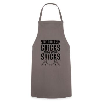 Feldhockey chicks - Kochschürze - Grau - Vorne - AI Model Male 185 dark (185cm)