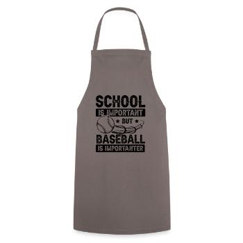 École de baseball - Tablier de cuisine - gris - Devant - AI Model Male 185 dark (185cm)