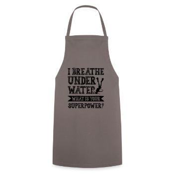 Superpuissance de plongée - Tablier de cuisine - gris - Devant - AI Model Male 185 dark (185cm)