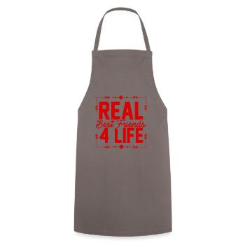 Best Friends 4 Life - Cooking Apron - grey - Front - AI Model Male 185 dark (185cm)