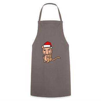 Affe comic Weihnachten Xmas - Kochschürze - Grau - Vorne - AI Model Male 185 dark (185cm)