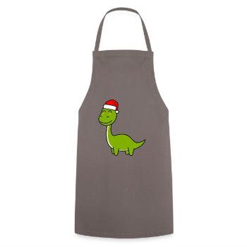 Dinosaure brontosaure Noël Noël - Tablier de cuisine - gris - Devant - AI Model Male 185 dark (185cm)