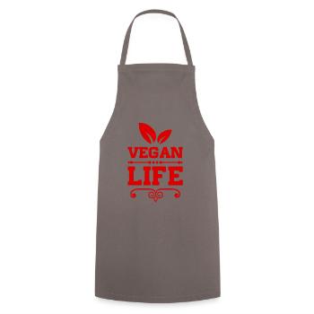 Vie végétalienne - Tablier de cuisine - gris - Devant - AI Model Male 185 dark (185cm)
