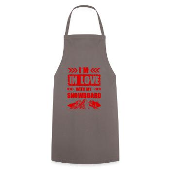 love Snowboarding - Kochschürze - Grau - Vorne - AI Model Male 185 dark (185cm)