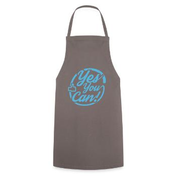 yes you can - Cooking Apron - grey - Front - AI Model Male 185 dark (185cm)
