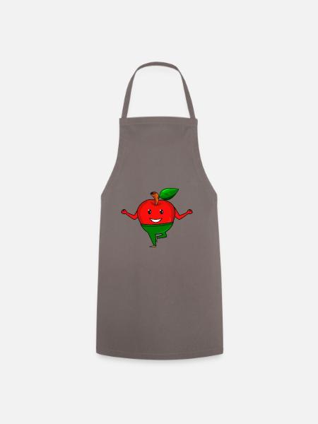 Yoga Apple Apfel - Kochschürze - Grau