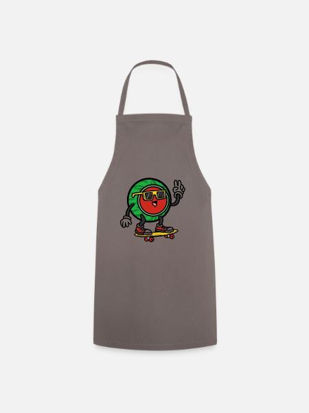 Skateboarder Watermelon , Wassermelone - Kochschürze - Grau