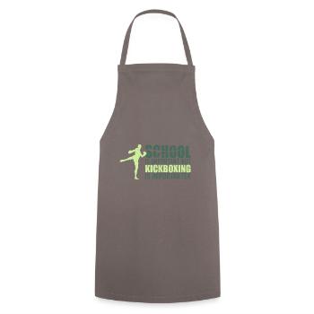 Kick Boxing is an importante - Cooking Apron - grey - Front - AI Model Male 185 dark (185cm)