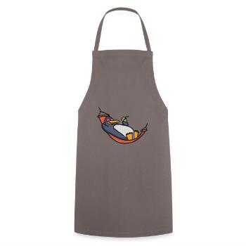 Papa Penguin sur le hamac Papa Penguin sur le - Tablier de cuisine - gris - Devant - AI Model Male 185 dark (185cm)