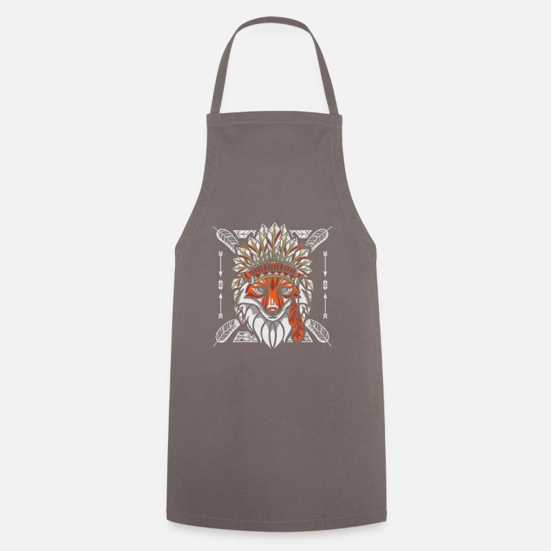 Fox chaman indien - Tablier de cuisine - gris