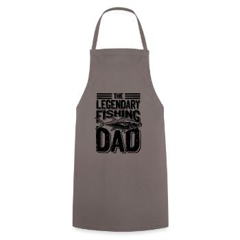 Angeln Fischer Dad papa - Kochschürze - Grau - Vorne - AI Model Male 185 dark (185cm)
