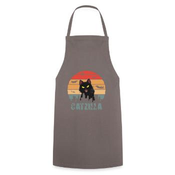 Katze Film Catzilla Schwarze katze - Kochschürze - Grau - Vorne - AI Model Male 185 dark (185cm)
