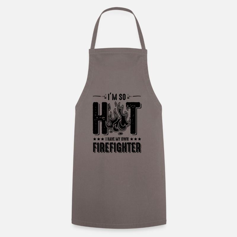 firefighter pompier hot - Tablier de cuisine - gris
