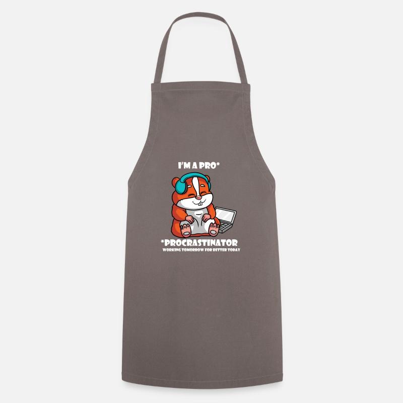 I au Procrastinator Hamster working tomorrow - Tablier de cuisine - gris
