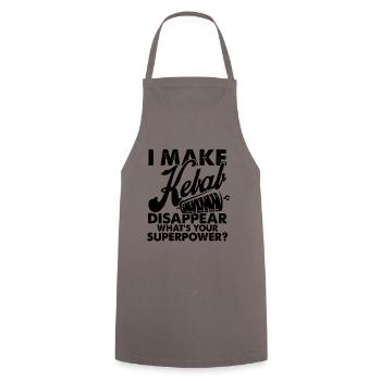 döner kebab - Kochschürze - Grau - Vorne - AI Model Male 185 dark (185cm)