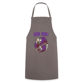 Sensenmann Bier Trink mehr Halloween - Kochschürze - Grau - Vorne - AI Model Male 185 dark (185cm)