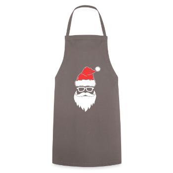 Visage cool du Père Noël avec des lunettes - Tablier de cuisine - gris - Devant - AI Model Male 185 dark (185cm)