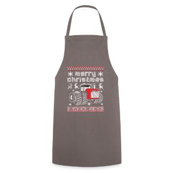 Merry Christmas Tractor - Cooking Apron - grey - Front - AI Model Male 185 dark (185cm)