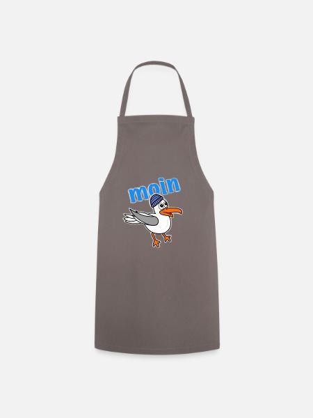 Möwe sagt moin - Kochschürze - Grau