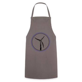 Windkraft Symbol Windrad - Kochschürze - Grau - Vorne - AI Model Male 185 dark (185cm)