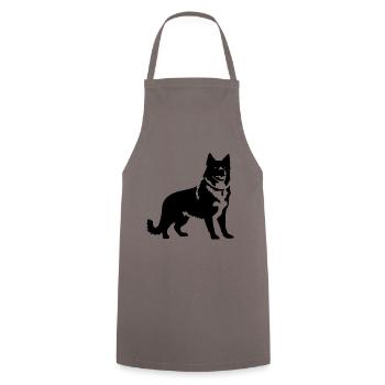 Akita Inu Dog - Cooking Apron - grey - Front - AI Model Male 185 dark (185cm)