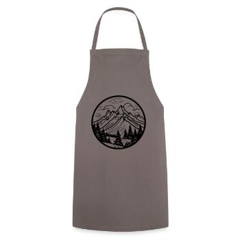 Berge Symbol Silhouette - Kochschürze - Grau - Vorne - AI Model Male 185 dark (185cm)