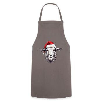 Ziege Weihnachten Tier Kopf - Kochschürze - Grau - Vorne - AI Model Male 185 dark (185cm)