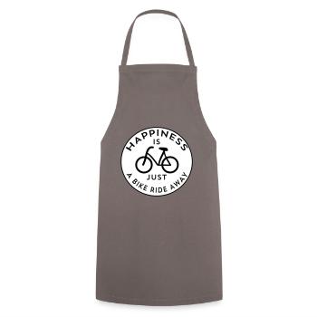 HAPPINESS BIKE RIDE - Cooking Apron - grey - Front - AI Model Male 185 dark (185cm)