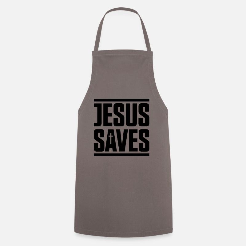 jesus saves - Cooking Apron - grey