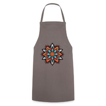 Frost Blume Mandala Symbol Stern Winter - Kochschürze - Grau - Vorne - AI Model Male 185 dark (185cm)