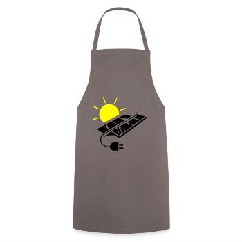 Photovoltaik Anlage Solar Energie - Kochschürze - Grau - Vorne - AI Model Male 185 dark (185cm)