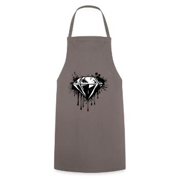 Diamond Gemstone - Cooking Apron - grey - Front - AI Model Male 185 dark (185cm)