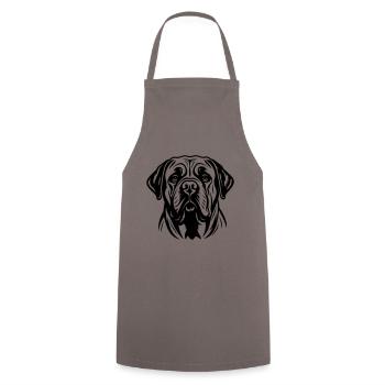 Mastiff Hund Kopf - Kochschürze - Grau - Vorne - AI Model Male 185 dark (185cm)