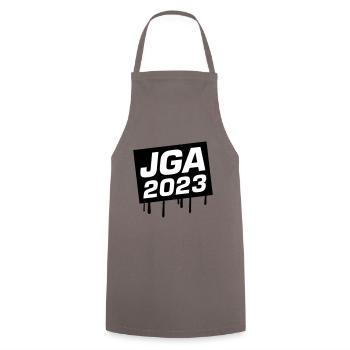 Jga 2023 Junggesellenabschied - Kochschürze - Grau - Vorne - AI Model Male 185 dark (185cm)